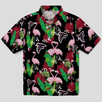 Atlanta Falcons Flamingo Foliage Hawaiian Shirt, Red & Green Summer Apparel