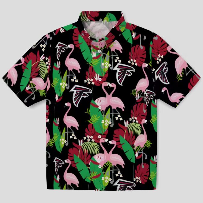 Atlanta Falcons Flamingo Foliage Hawaiian Shirt, Red & Green Summer Apparel
