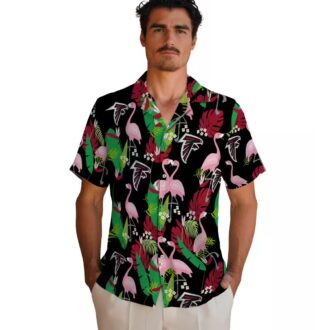 Atlanta Falcons Flamingo Foliage Hawaiian Shirt, Red & Green Summer Apparel