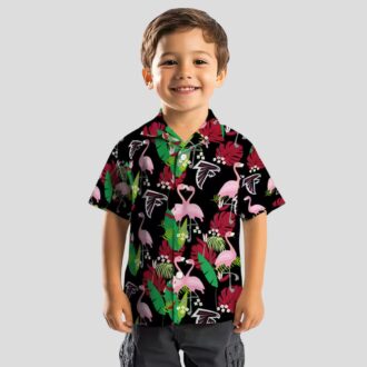 Atlanta Falcons Flamingo Foliage Hawaiian Shirt, Red & Green Summer Apparel