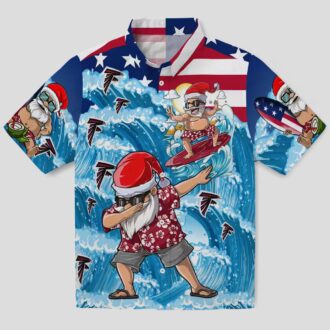 Atlanta Falcons Hawaiian Shirt with Surfing Santa Design - Perfect Gift for NFL Fans