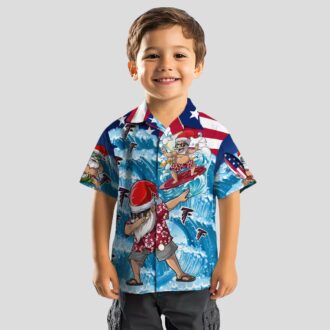 Atlanta Falcons Hawaiian Shirt with Surfing Santa Design - Perfect Gift for NFL Fans