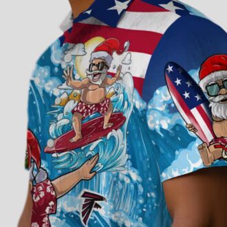 Atlanta Falcons Hawaiian Shirt with Surfing Santa Design - Perfect Gift for NFL Fans