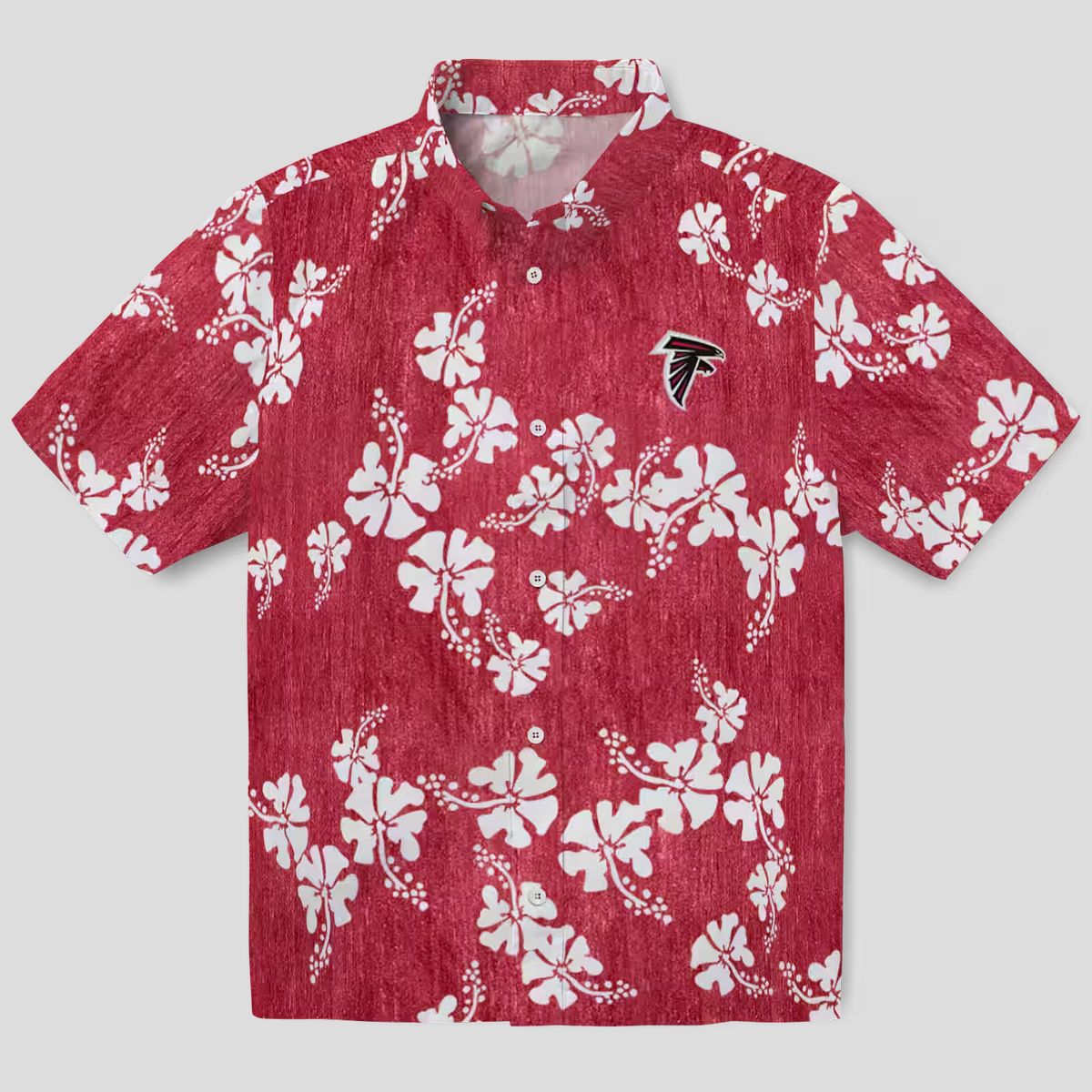 Atlanta Falcons Hibiscus Red Hawaiian Shirt with Hibiscus Clusters