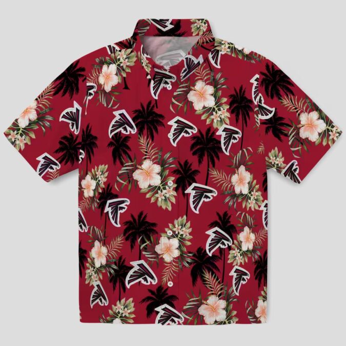 Atlanta Falcons Palm Tree and Floral Red Hawaiian Shirt for Beach Days