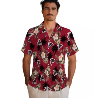 Atlanta Falcons Palm Tree and Floral Red Hawaiian Shirt for Beach Days