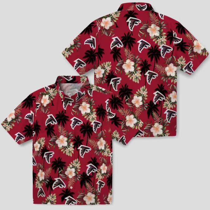 Atlanta Falcons Palm Tree and Floral Red Hawaiian Shirt for Beach Days