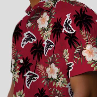 Atlanta Falcons Palm Tree and Floral Red Hawaiian Shirt for Beach Days