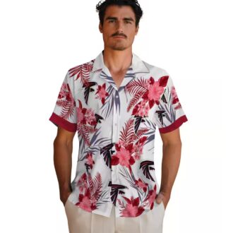 Atlanta Falcons Patriotic Hibiscus Hawaiian Shirt - Red & White Beachwear for Fans