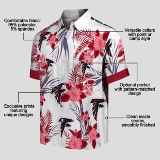 Atlanta Falcons Patriotic Hibiscus Hawaiian Shirt - Red & White Beachwear for Fans