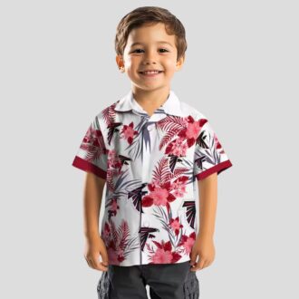 Atlanta Falcons Patriotic Hibiscus Hawaiian Shirt - Red & White Beachwear for Fans