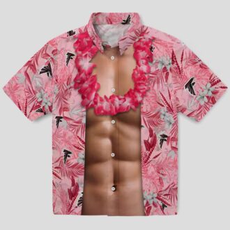 Atlanta Falcons Red Chest Illusion Tropical Aloha Hawaiian Shirt