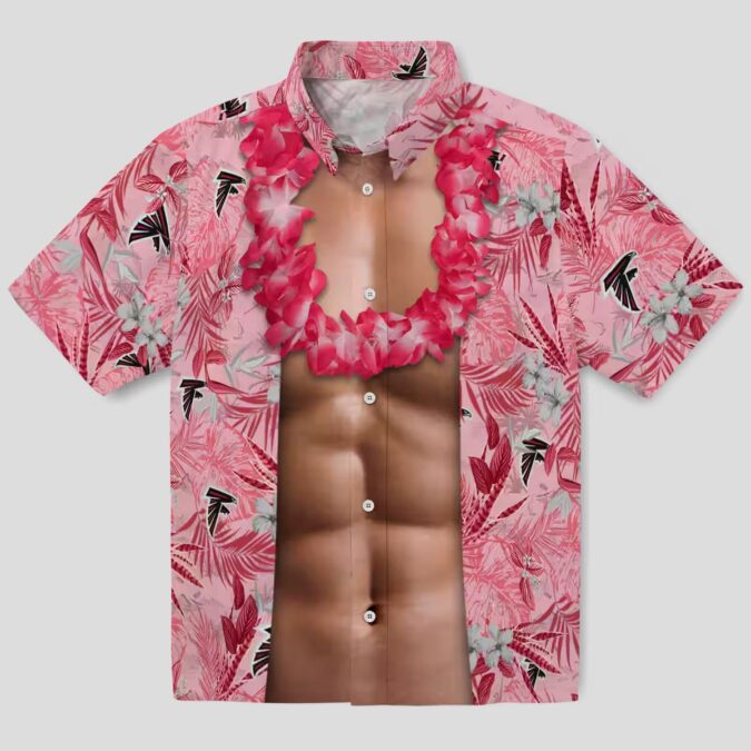 Atlanta Falcons Red Chest Illusion Tropical Aloha Hawaiian Shirt