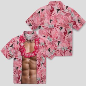 Atlanta Falcons Red Chest Illusion Tropical Aloha Hawaiian Shirt