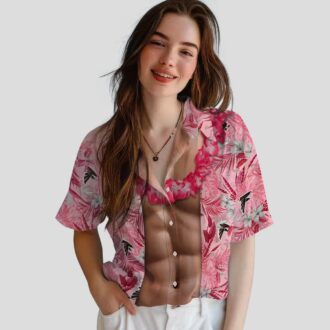 Atlanta Falcons Red Chest Illusion Tropical Aloha Hawaiian Shirt