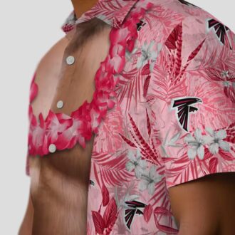 Atlanta Falcons Red Chest Illusion Tropical Aloha Hawaiian Shirt