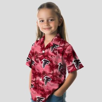 Atlanta Falcons Red Coastal Palms NFL Aloha Hawaiian Shirt for Vacation & Game Day