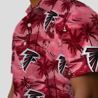 Atlanta Falcons Red Coastal Palms NFL Aloha Hawaiian Shirt for Vacation & Game Day