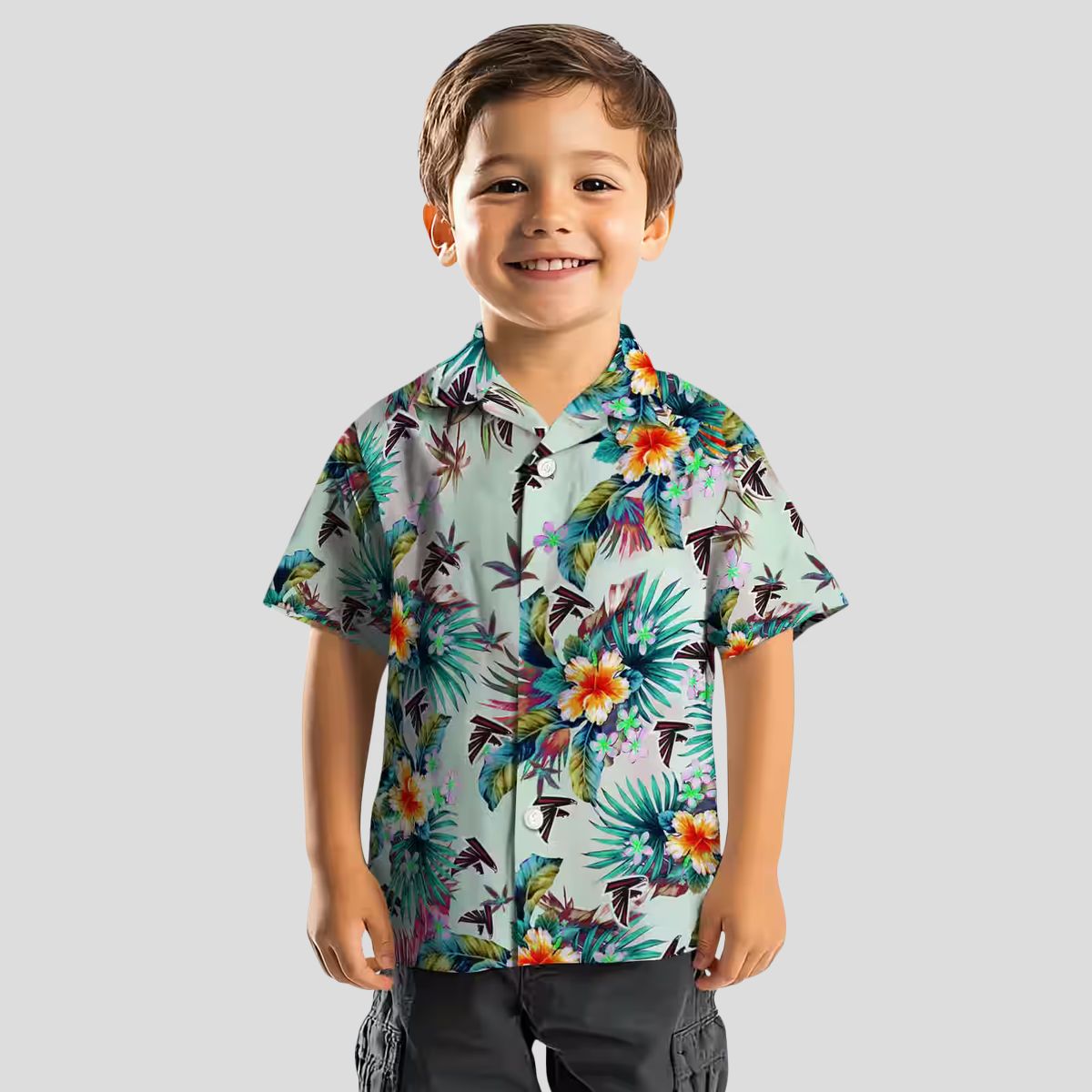 Atlanta Falcons Summer Vacation Shirt - Tropical Foliage Green Hawaiian Shirt