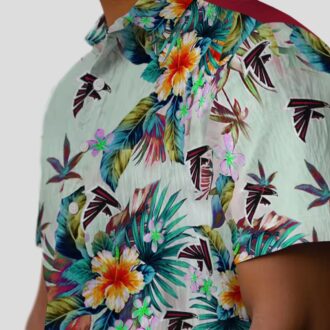 Atlanta Falcons Summer Vacation Shirt - Tropical Foliage Green Hawaiian Shirt