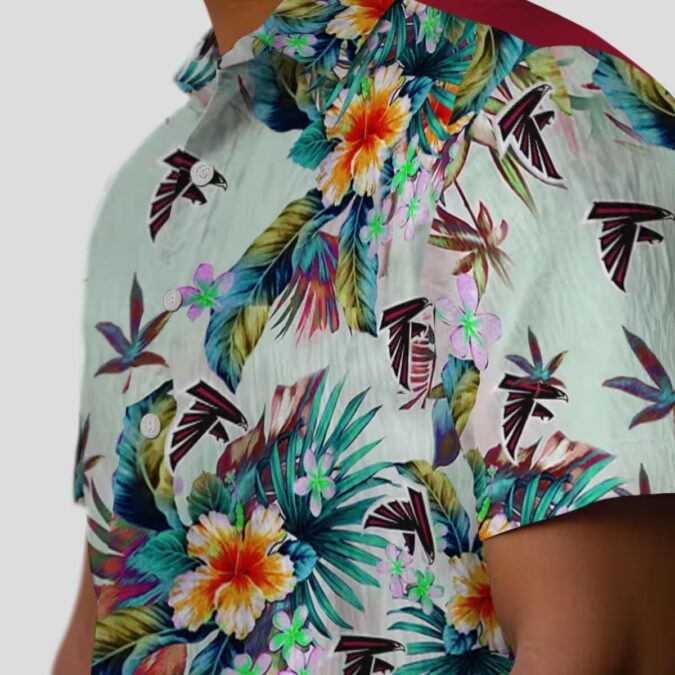 Atlanta Falcons Summer Vacation Shirt - Tropical Foliage Green Hawaiian Shirt