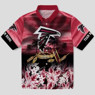 Atlanta Falcons Tropical Canoe Aloha Shirt, Red Hawaiian Shirt for Summer