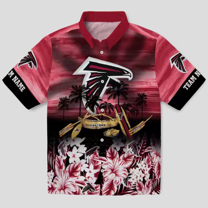 Atlanta Falcons Tropical Canoe Aloha Shirt, Red Hawaiian Shirt for Summer