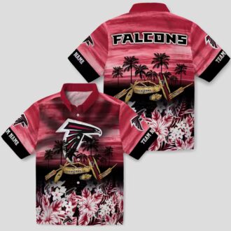 Atlanta Falcons Tropical Canoe Aloha Shirt, Red Hawaiian Shirt for Summer