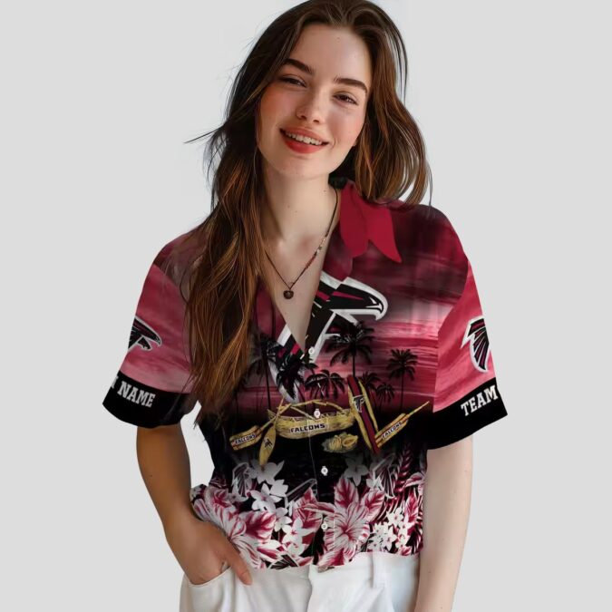 Atlanta Falcons Tropical Canoe Aloha Shirt, Red Hawaiian Shirt for Summer