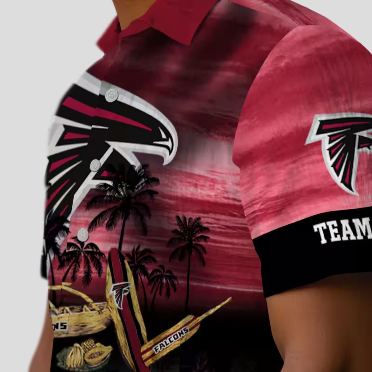Atlanta Falcons Tropical Canoe Aloha Shirt, Red Hawaiian Shirt for Summer