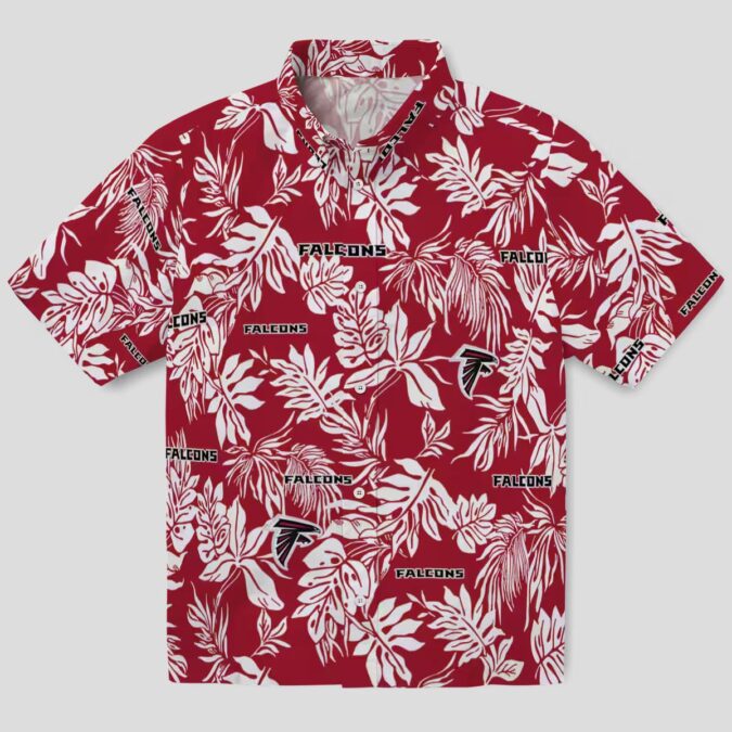 Atlanta Falcons Tropical Hawaiian Shirt - Red & White Summer Vacation Shirt