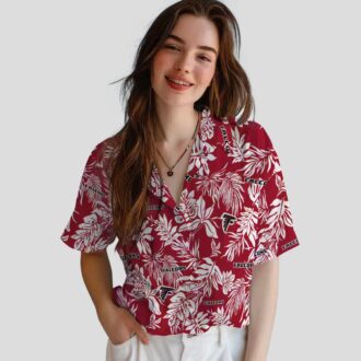 Atlanta Falcons Tropical Hawaiian Shirt - Red & White Summer Vacation Shirt