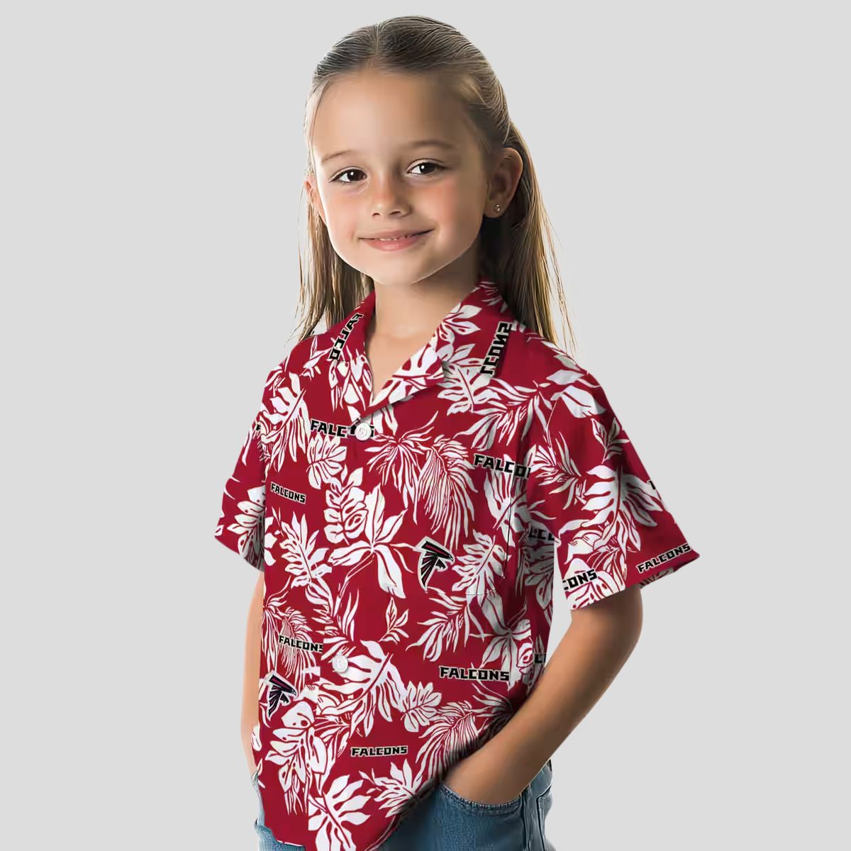 Atlanta Falcons Tropical Hawaiian Shirt - Red & White Summer Vacation Shirt