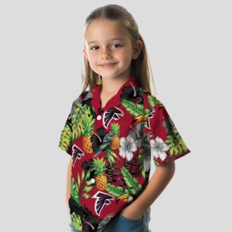 Atlanta Falcons Tropical Hawaiian Shirt with Red Green Toucan Hibiscus Pineapple Design