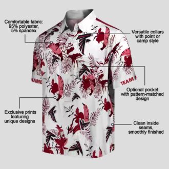 Custom Atlanta Falcons Aloha Shirt in Red & White with Tropical Floral Design