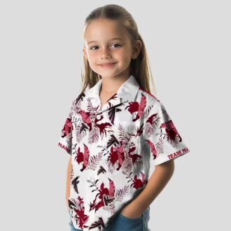 Custom Atlanta Falcons Aloha Shirt in Red & White with Tropical Floral Design