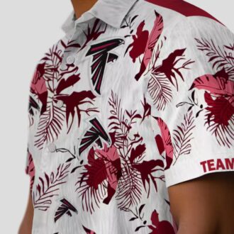 Custom Atlanta Falcons Aloha Shirt in Red & White with Tropical Floral Design