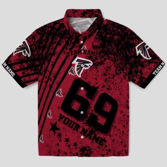 Custom Atlanta Falcons Red Star Stripes Hawaiian Shirt for NFL Fans