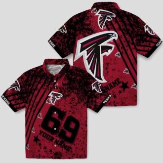 Custom Atlanta Falcons Red Star Stripes Hawaiian Shirt for NFL Fans