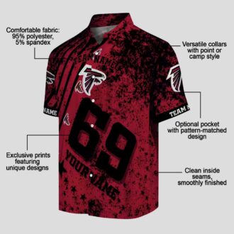 Custom Atlanta Falcons Red Star Stripes Hawaiian Shirt for NFL Fans