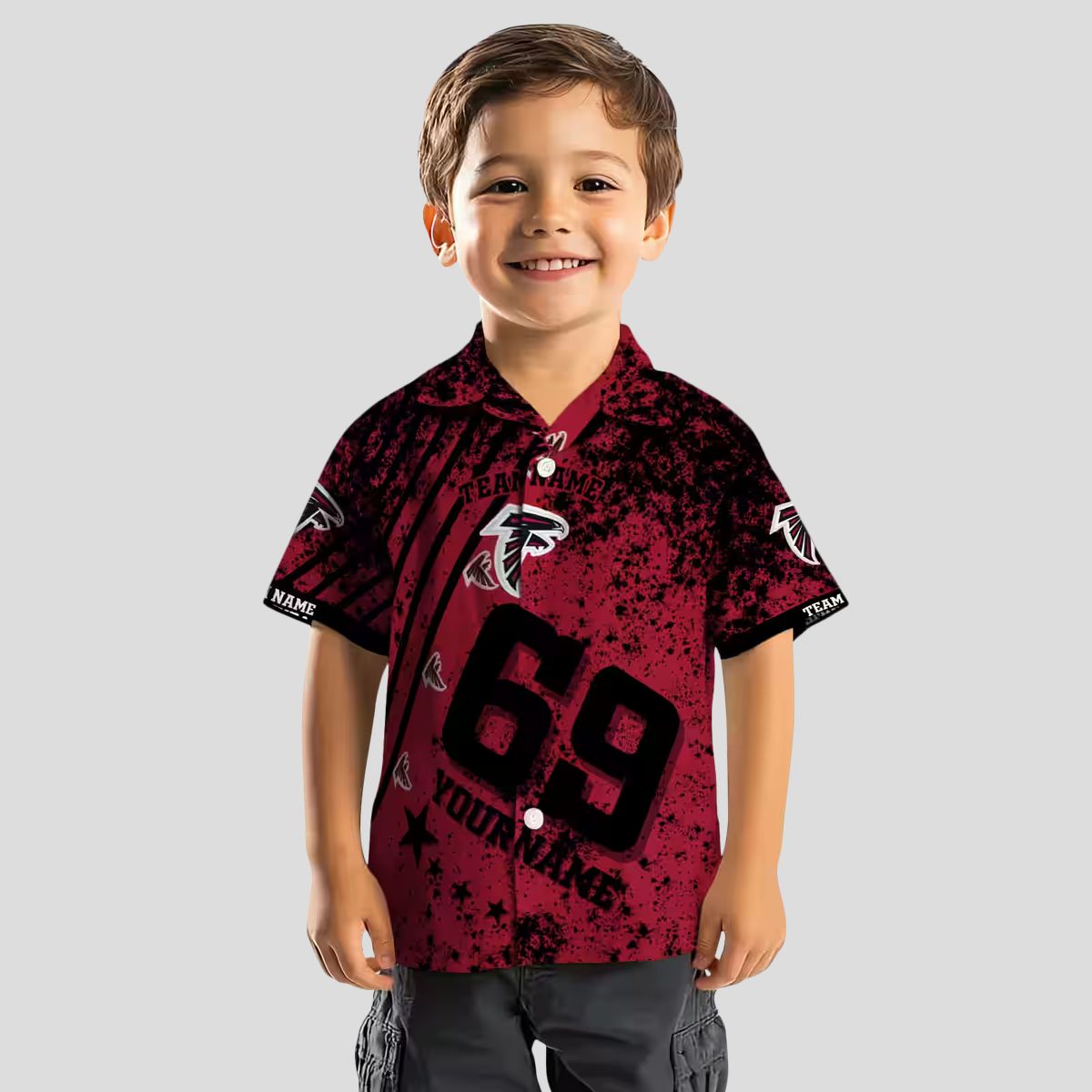 Custom Atlanta Falcons Red Star Stripes Hawaiian Shirt for NFL Fans