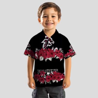Hibiscus Stripe Atlanta Falcons Red Black Hawaiian Shirt for Summer Vacation