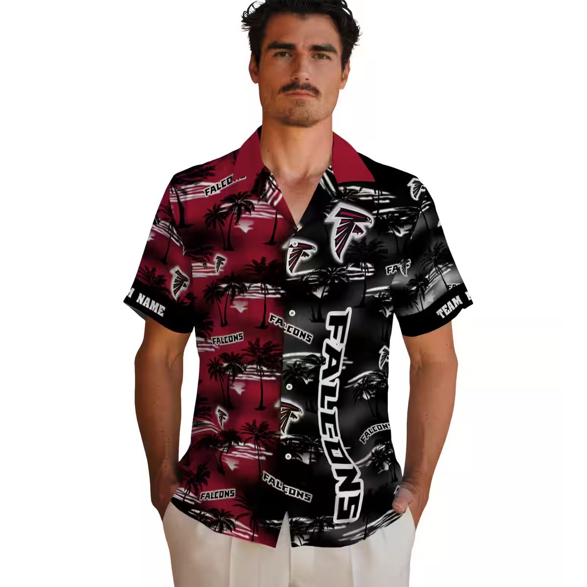 NFL Atlanta Falcons Customized Hawaiian Shirt with Palm Silhouettes