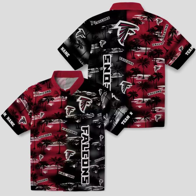 NFL Atlanta Falcons Customized Hawaiian Shirt with Palm Silhouettes