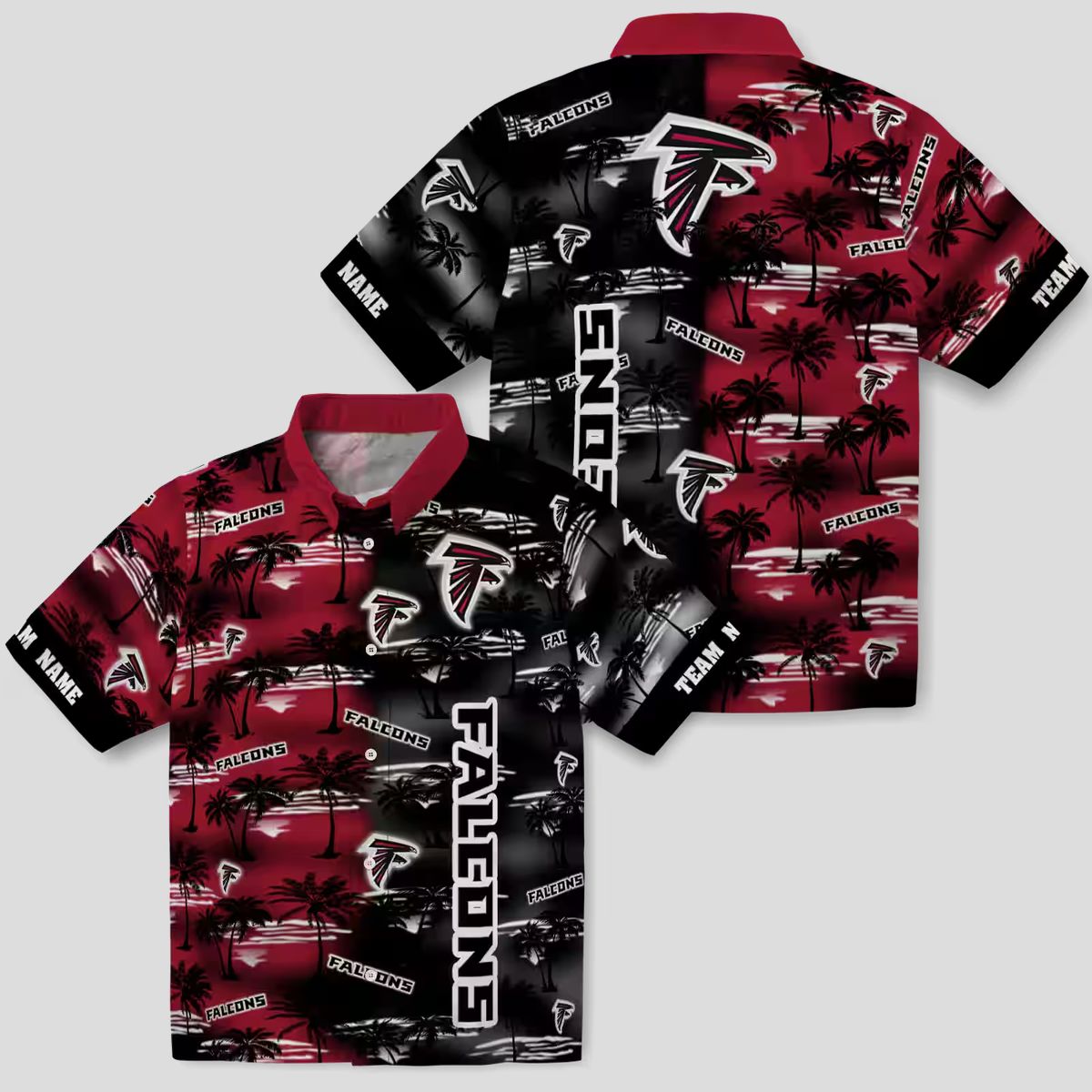 NFL Atlanta Falcons Customized Hawaiian Shirt with Palm Silhouettes