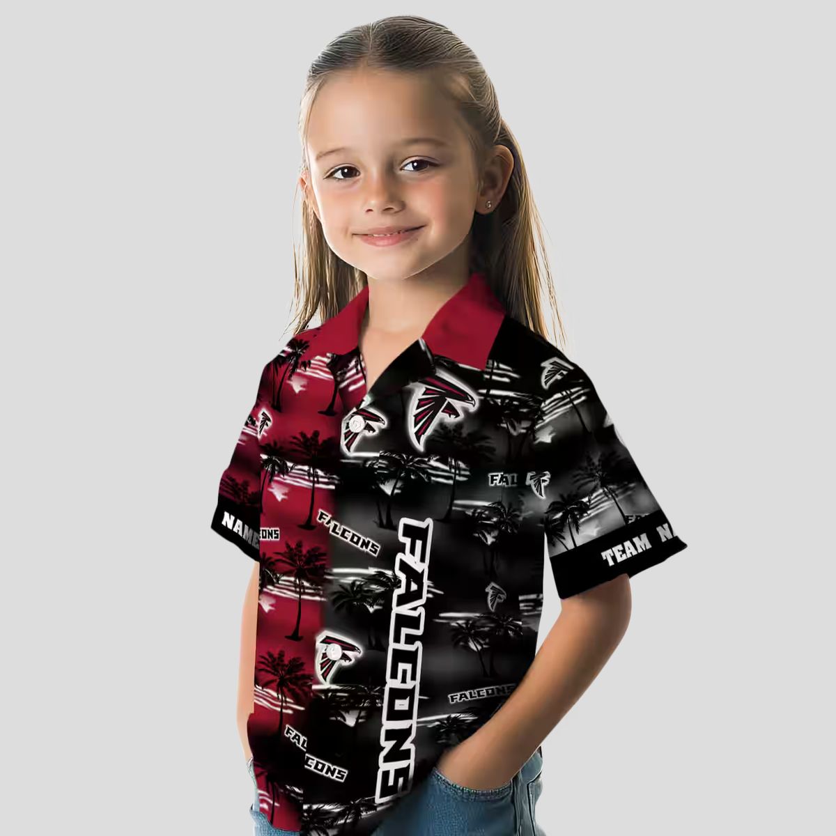 NFL Atlanta Falcons Customized Hawaiian Shirt with Palm Silhouettes
