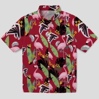 NFL Atlanta Falcons Flamingo Leaves Red Hawaiian Shirt, Tropical Beachwear for Fans