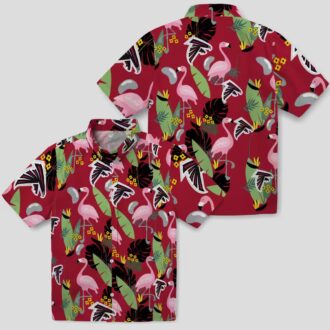 NFL Atlanta Falcons Flamingo Leaves Red Hawaiian Shirt, Tropical Beachwear for Fans