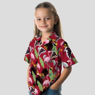 NFL Atlanta Falcons Flamingo Leaves Red Hawaiian Shirt, Tropical Beachwear for Fans