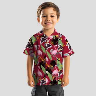 NFL Atlanta Falcons Flamingo Leaves Red Hawaiian Shirt, Tropical Beachwear for Fans